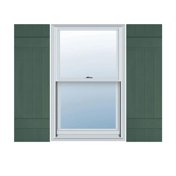 Ekena Millwork Lifetime Vinyl, 4 Board Joined (2 Batten), Board-n-Batten Shutters, w/Shutter Loks, LJ4C14X02700FG, PR LJ4C14X02700FG - main